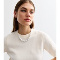White Faux Pearl Necklace New Look | New Look (UK)