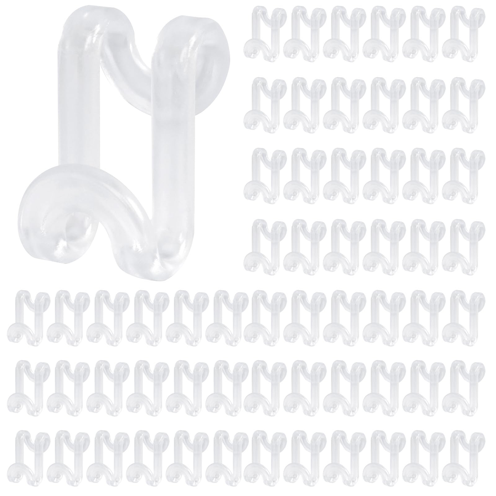 60PCS Clear Clothes Hanger Connector Hooks, Heavy Duty Space Saving Hooks Hanger Connectors for V... | Amazon (US)
