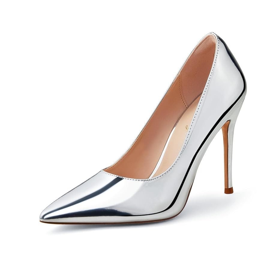 Elisabet Tang Women's High Heels Pumps Closed Pointed Toe Stiletto 4inch Heels Classic Office Spe... | Amazon (US)