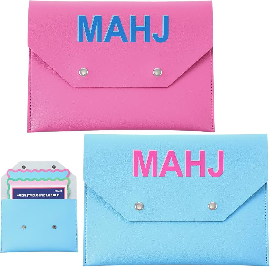 Leather Mahjong Card Holder Clutch Card Pouch Mahjong Accessory 8x6inch Protective Cover Case wit... | Amazon (US)