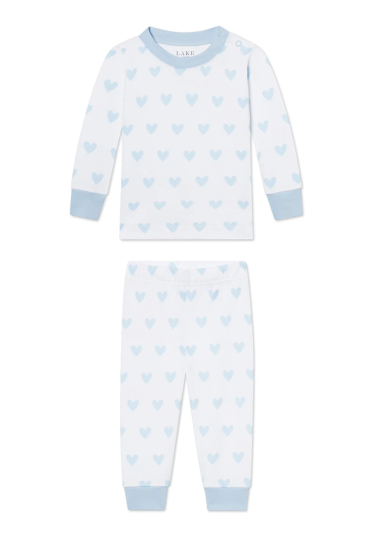 Baby Long-Long Set in French Blue Heart | Lake Pajamas