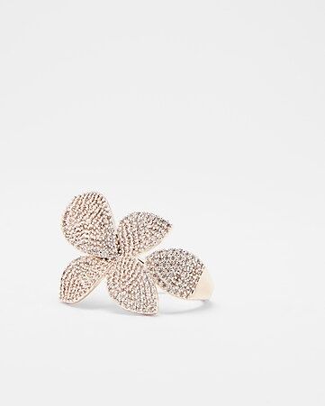 Cubic Zirconia Flower Cocktail Ring | Express