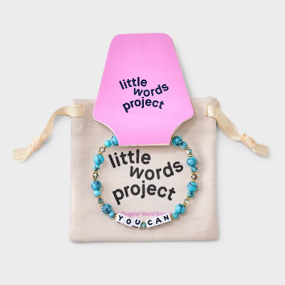 Little Words Project You Can Beaded Bracelet - Blue/White/Gold | Target