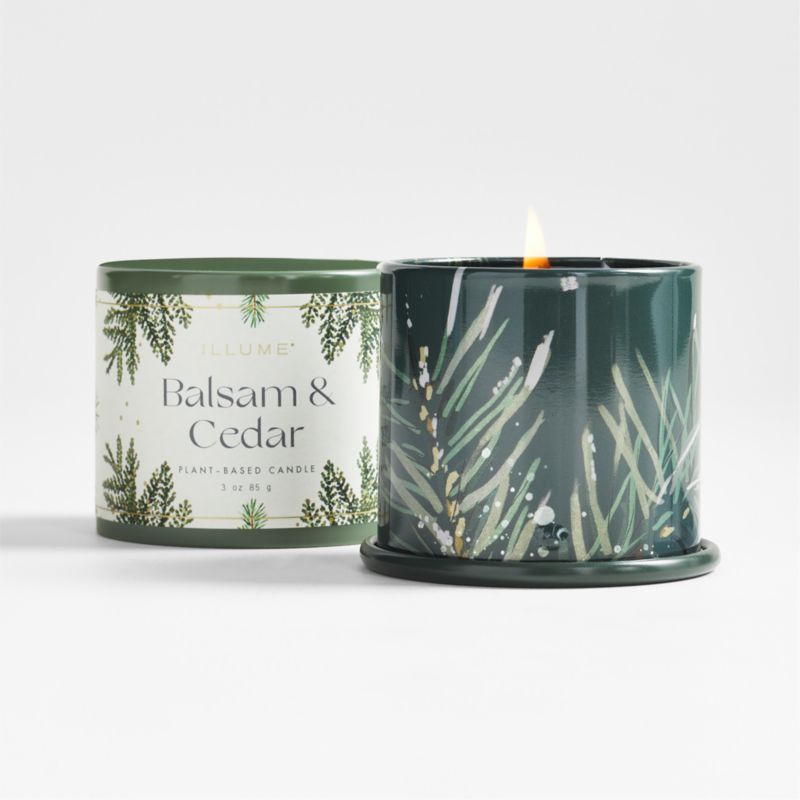 Illume Balsam and Cedar Holiday Scented Candle + Reviews | Crate & Barrel | Crate & Barrel