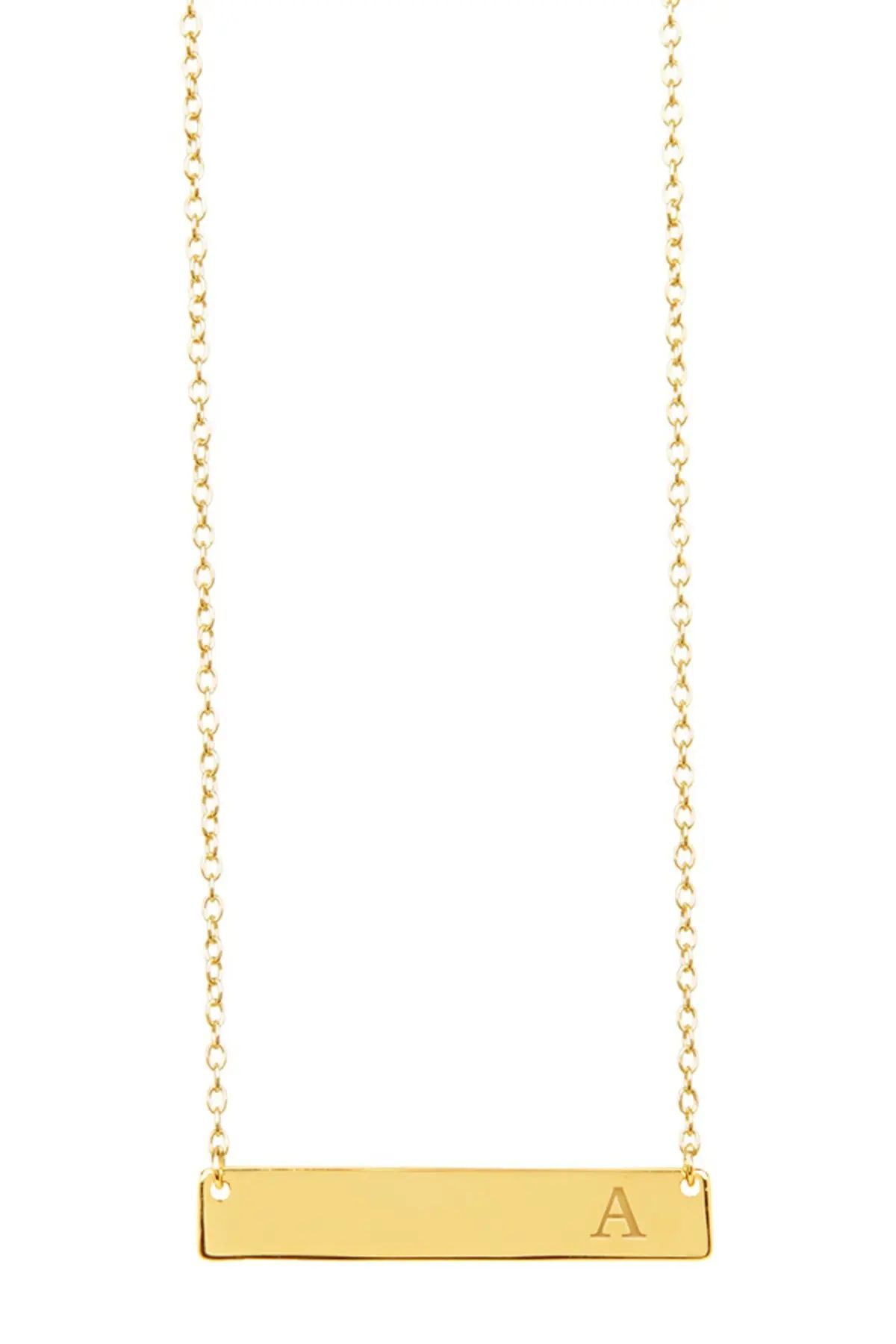 Sterling Forever | 14K Yellow Gold Vermeil Bar Initial Necklace - Multiple Letters Available | No... | Nordstrom Rack