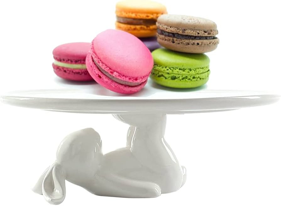 Easter Bunny Cake Stand,Ceramic Rabbit Easter Decor,Cake Stands for Party,Wedding Cake Stand,Cupc... | Amazon (US)