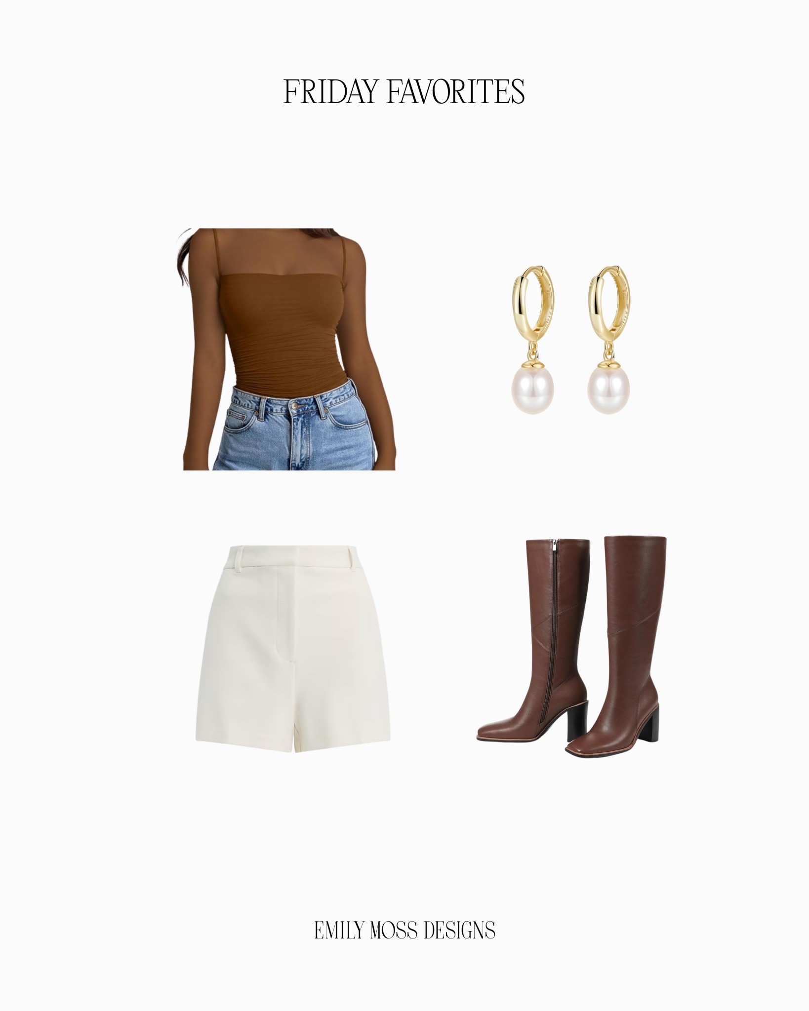 Fall Friday Favorites 🍂 Neutral long sleeve top paired with tailored high waist shorts and tall brown leather boots for the perfect transitional fall look. This chic fall outfit works for warm weather fall style, Florida fall outfits, or everyday casual chic fall fashion. Shop this neutral fall outfit for boots, shorts, and long sleeve tops that are staples in a fall capsule wardrobe. 🤎✨

#LTKSeasonal