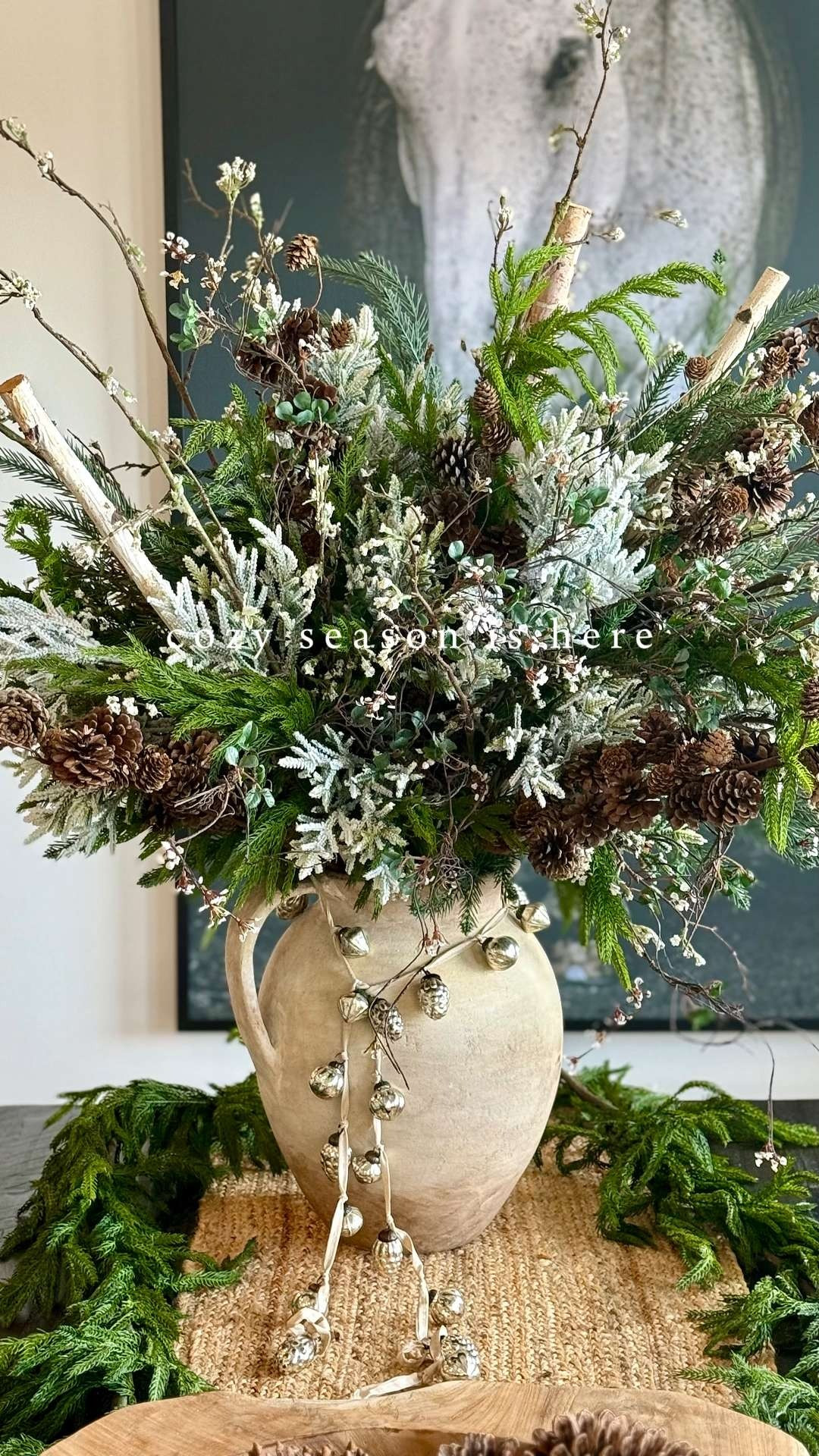 “Bring a touch of winter magic indoors! This faux flower arrangement blends greenery and frosty branches for a forever-fresh seasonal look.” 

 

#LTKHome #LTKHoliday #LTKSeasonal
