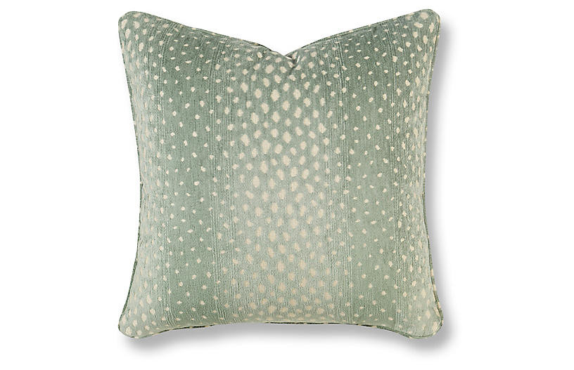 Gazelle 20x20 Pillow, Light Green/White Crypton | One Kings Lane