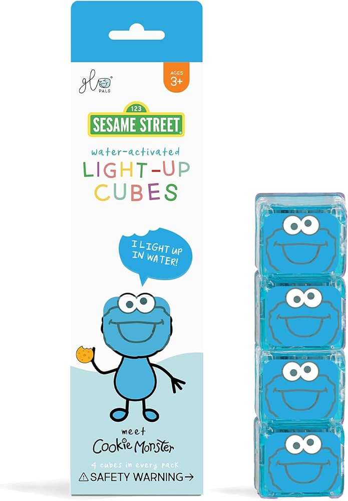 Glo Pals x Sesame Street Water-Activated Light-Up Cubes for Sensory Play (Cookie Monster - Cubes ... | Amazon (US)