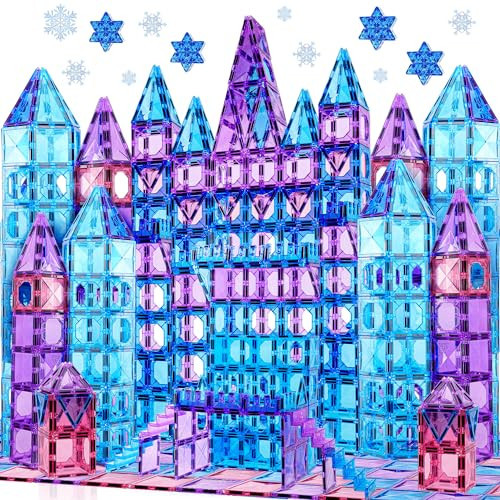 TOY Life Magnetic Tiles for Kids 3-5 102 Pcs Magnetic Frozen Building Toys for Kids Ages 4-8 Magnet Tiles Magnetic Building Tiles Magnetic Tiles for Kids Ages 4-8 Magnetic Toy for Toddler 1-3 | Amazon (US)
