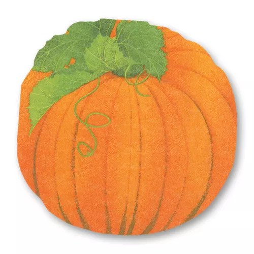 Caspari Figural Die-Cut Pumpkin Napkins, Set of 15 | Sur La Table