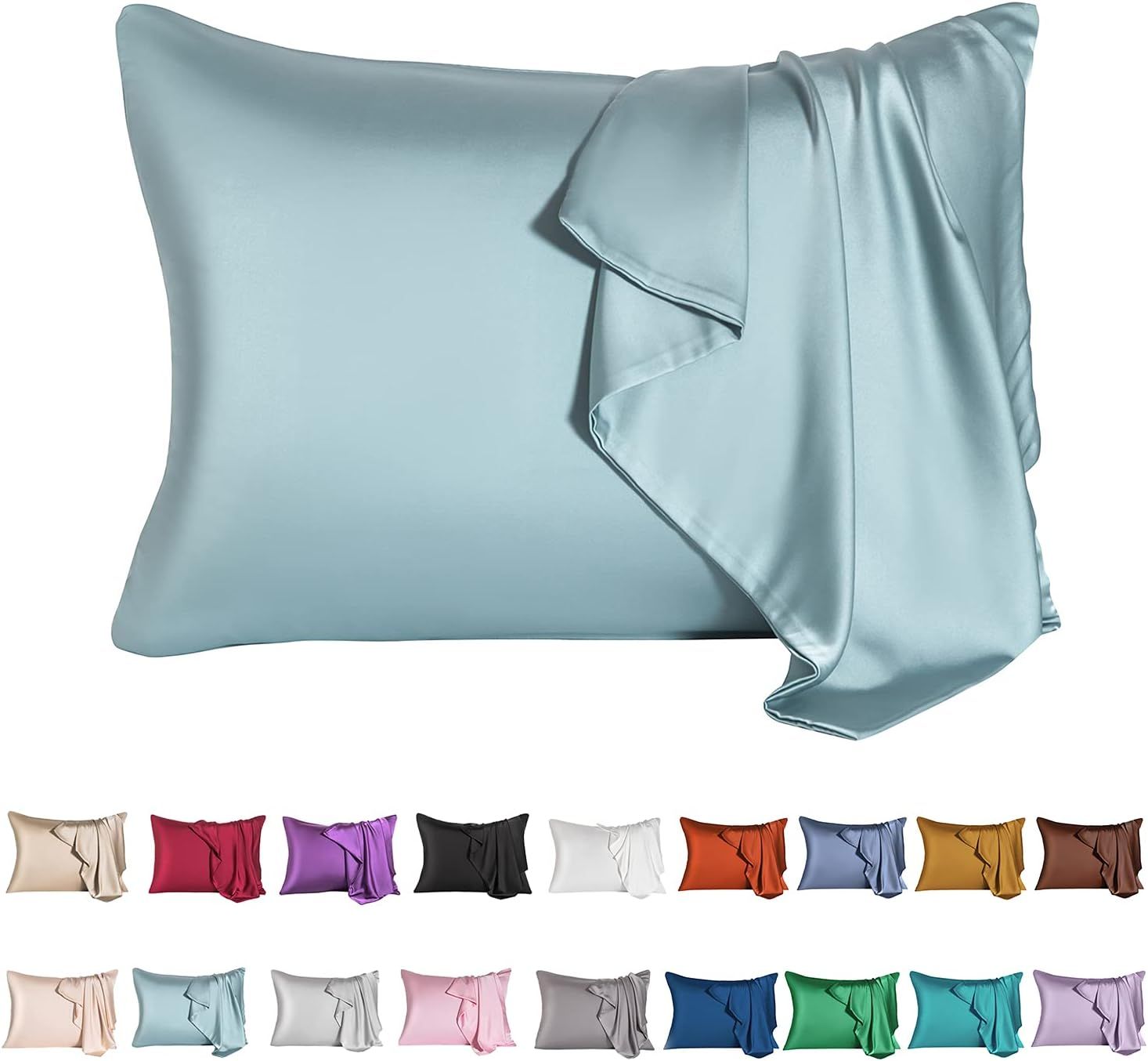 Mulberry Silk Pillowcase for Hair and Skin,Cooling Silk Pillow Case with Hidden Zipper,Allergen P... | Amazon (US)