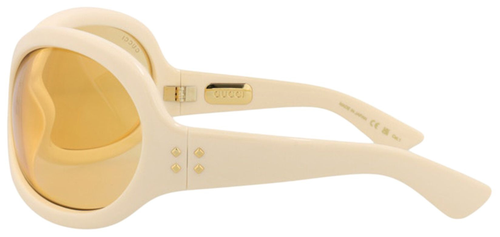 Gucci Shield Injection Sunglasses 'White/Yellow' | GOAT
