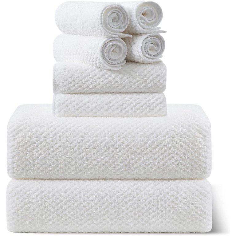 Jessy Home 8 Piece Towel Set Oversized Soft Cozy Towels 600 GSM White Plush Towel Set - Walmart.c... | Walmart (US)