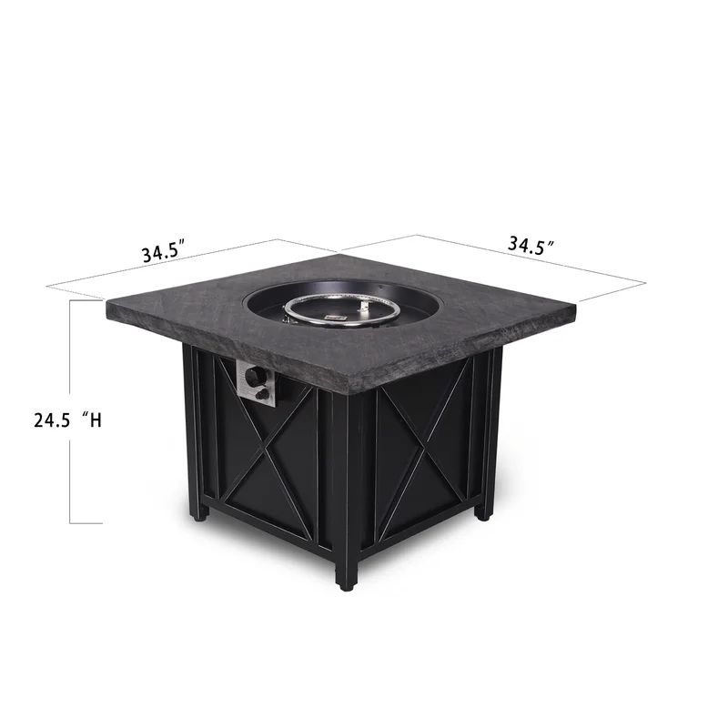 Norris 24.5'' H x 34.5'' W Propane Outdoor Fire Pit Table | Wayfair North America