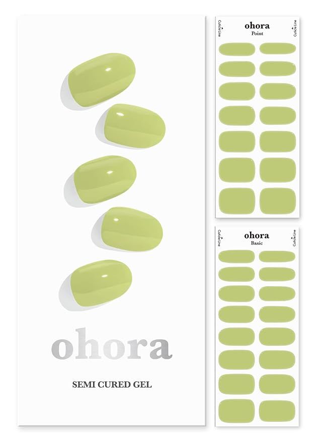 ohora Semi Cured Gel Nail Strips (N Cream Sprout) - Works with Any Nail Lamps, Salon-Quality, Lon... | Amazon (US)