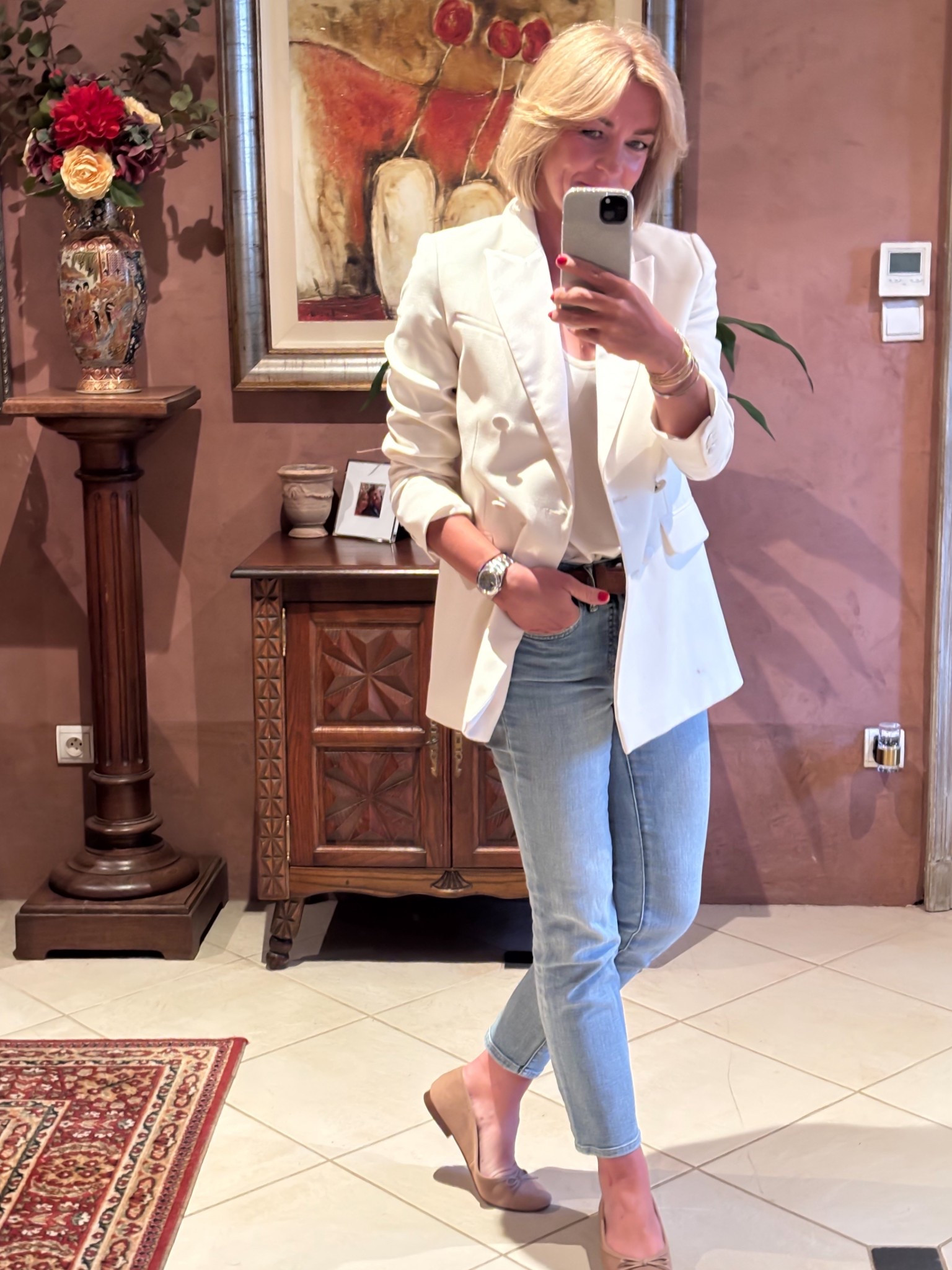 Love this cream tuxedo
.
#mymidlifefashion #outfitideas #over50 

#LTKover50style #LTKspring