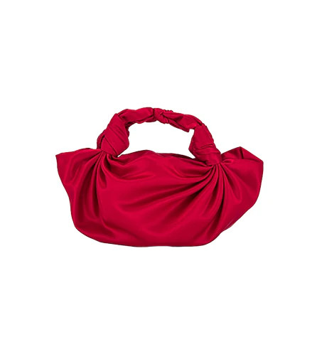 RUBY RED NLA SILK KNOT BAG | NLA Collection