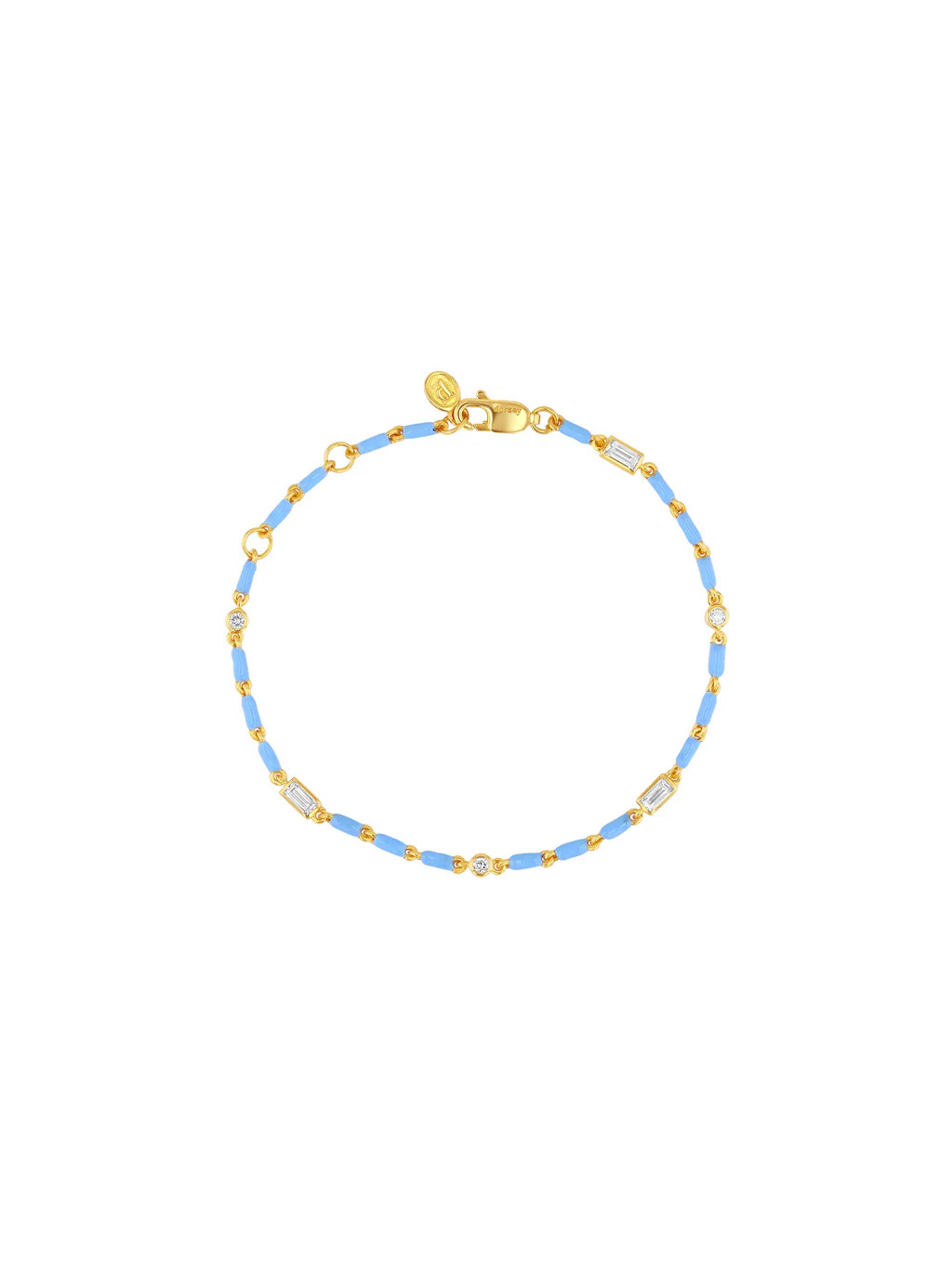ENAMEL MOISSANITE BRACELET IN BLEUET | Dorsey