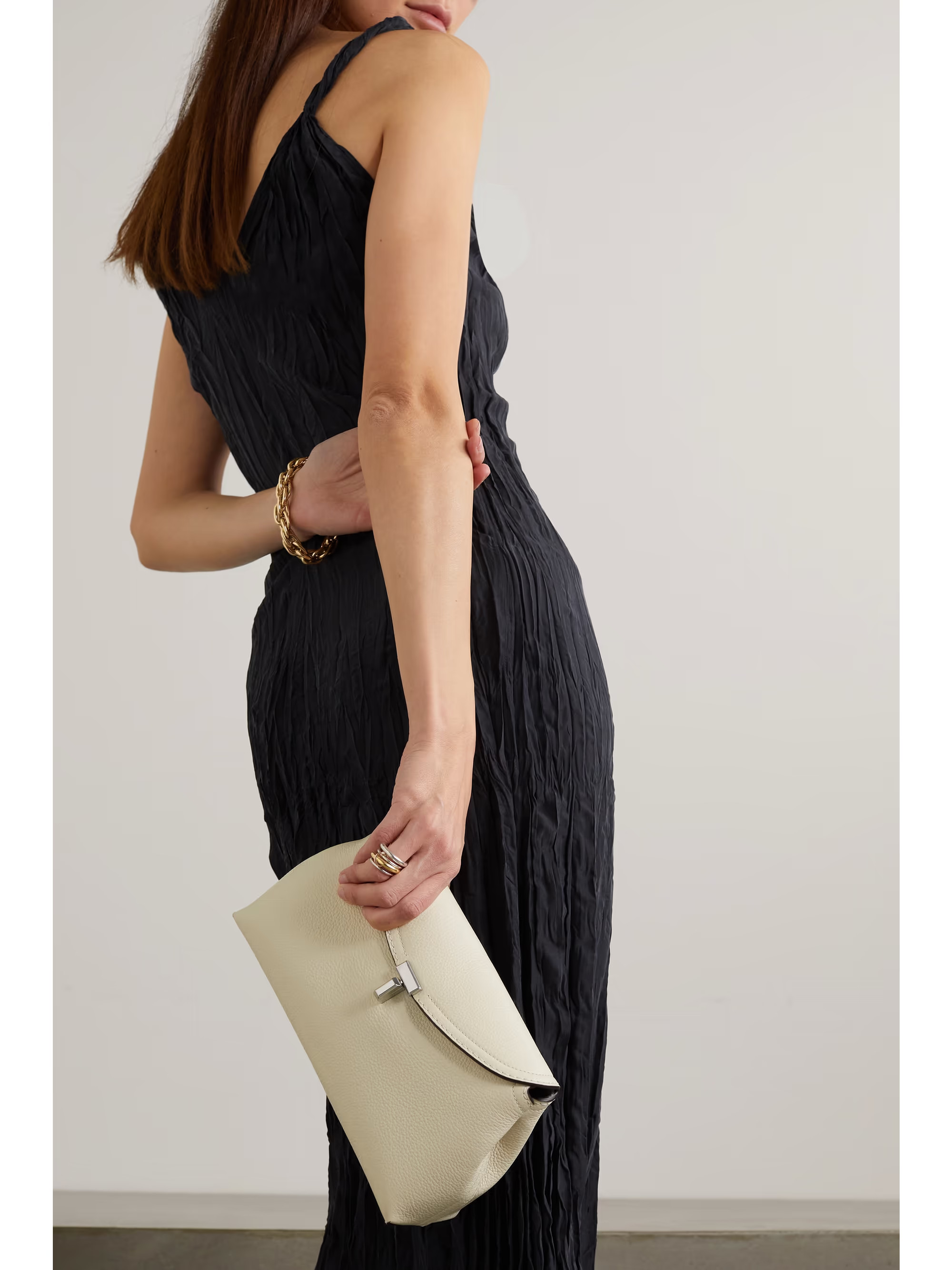 T-Lock textured-leather clutch | NET-A-PORTER (US)