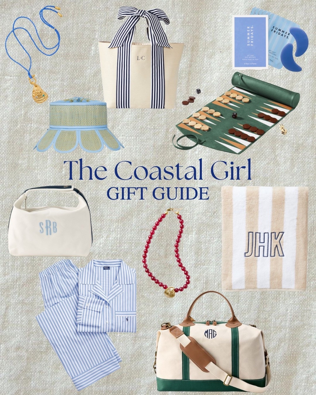 This ‘Coastal Girl’ Gift Guide is filled with timeless pieces for the polished seaside muse: monogrammed classics, stripes, woven textures, and classic charm. Perfect for the girl who romanticizes slow mornings by the sea, striped pajamas, monogrammed totes, and that timeless Hamptons-meets-Nantucket lifestyle.

#LTKGiftGuide #LTKSeasonal #LTKHome