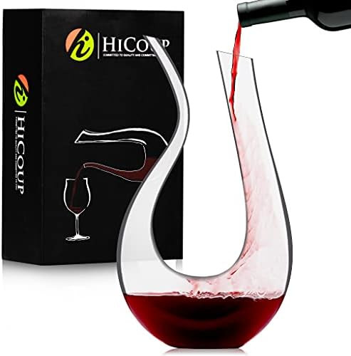 HiCoup Red Wine Decanter with Aerator - 750mL Crystal Glass Wine Carafe and Purifier for Home Bar... | Amazon (US)