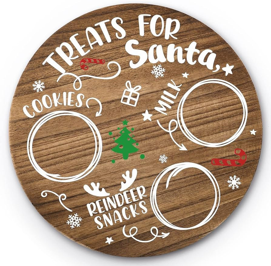 Christmas Santa Cookies Tray Santa Cookie Grinch Plate Milk and Cookies for Santa Christmas Eve T... | Amazon (US)