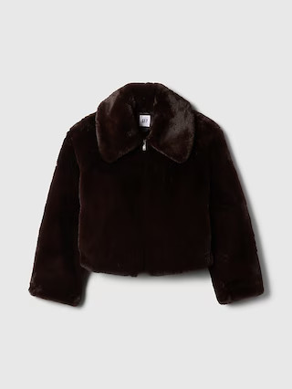 100% Recycled Relaxed Faux-Fur Jacket | Gap Factory