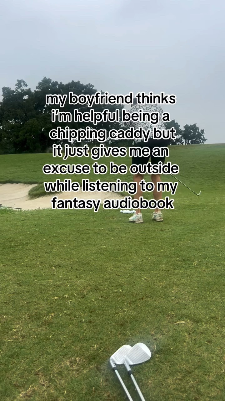 where are all my fantasy girlies at???🙋🏻‍♀️ 
tiktok: thegolfgirlfriend 
•
•
•
dallas golf, golf, golf girlfriend, golf caddy, golf ball retriever, golf balls, golf humor, golfing, golfer, golf girl, driving range, fantasy books, acotar, romantasy, throne of glass, sarah j maas, audiobook