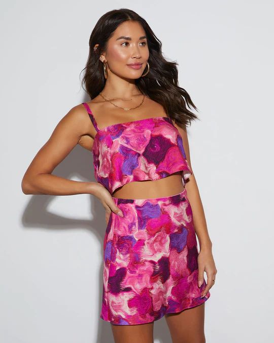 Monique Satin Printed Crop Top | VICI Collection