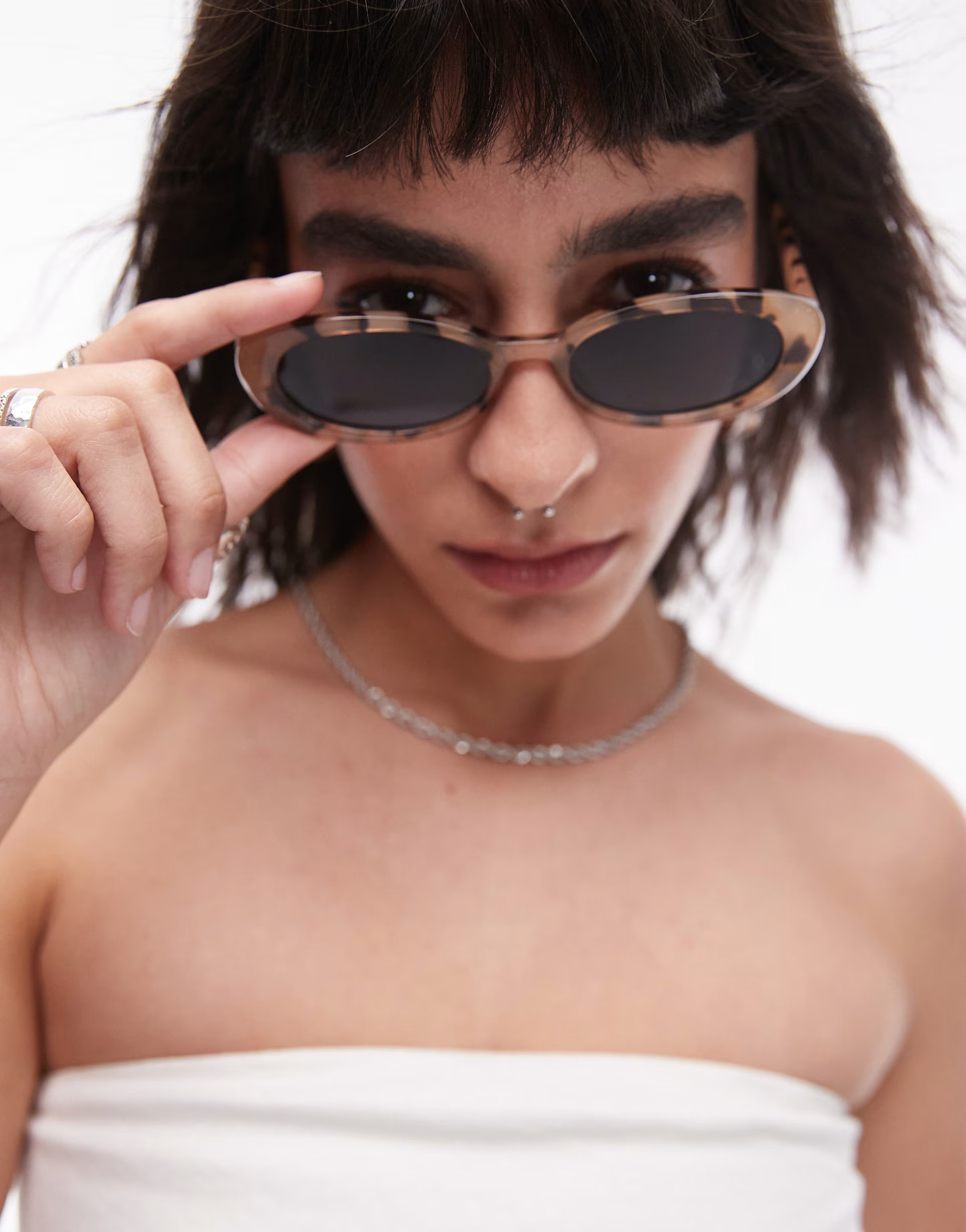 Topshop Meadow oval sunglasses in milky tort | ASOS (Global)