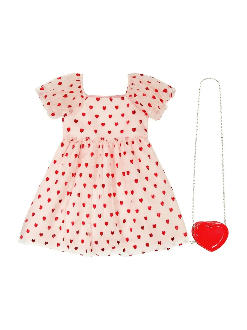 Kensie Girl Valentines Day Dress with Heart Bag, Sizes 4-12 | Walmart (US)