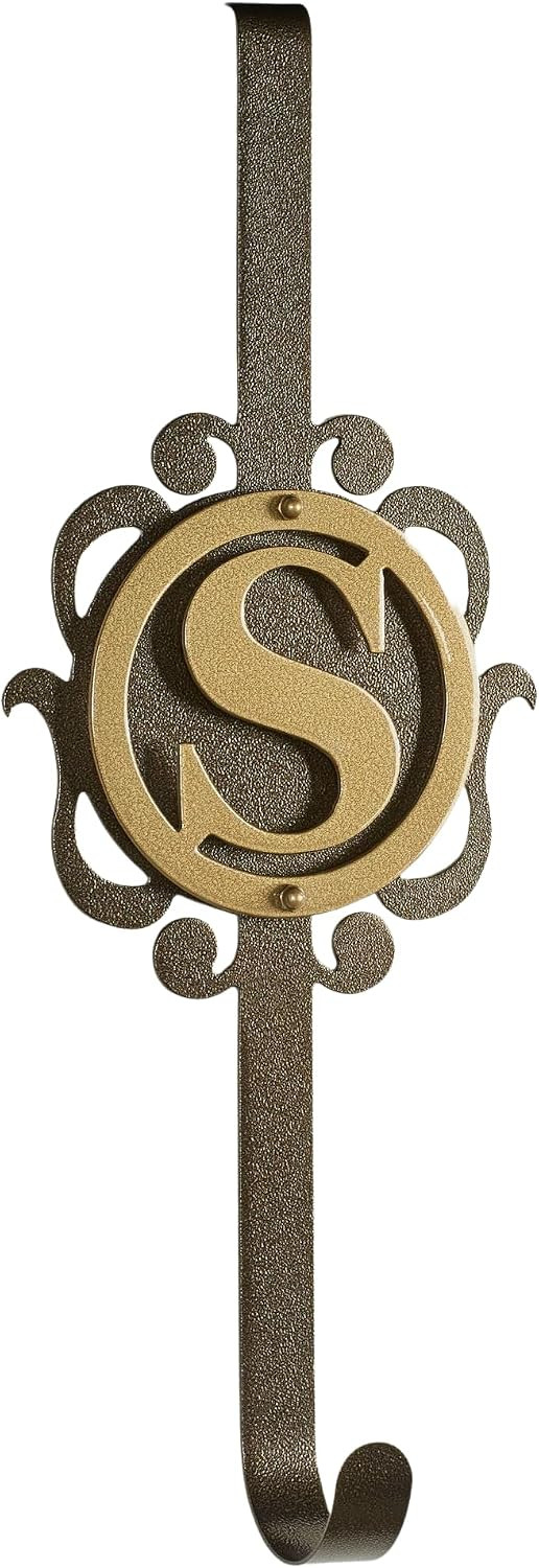 Touch of Class Overture Metal Monogram Wreath Hanger Gold/Bronze | Holder for Holiday Wreaths | Amazon (US)