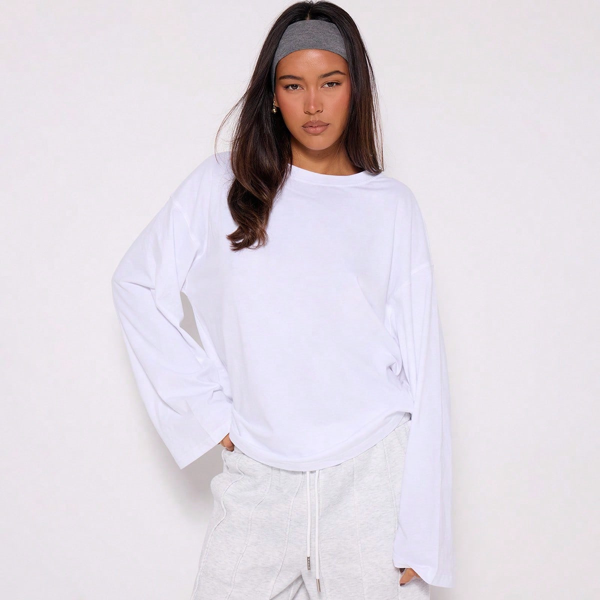 MUSERA Lässige Langarm-Bluse, Lässig Summer Capsule Garderobe, Alltags Oversized Shirts, Flughafen, Herbst Winter | SHEIN