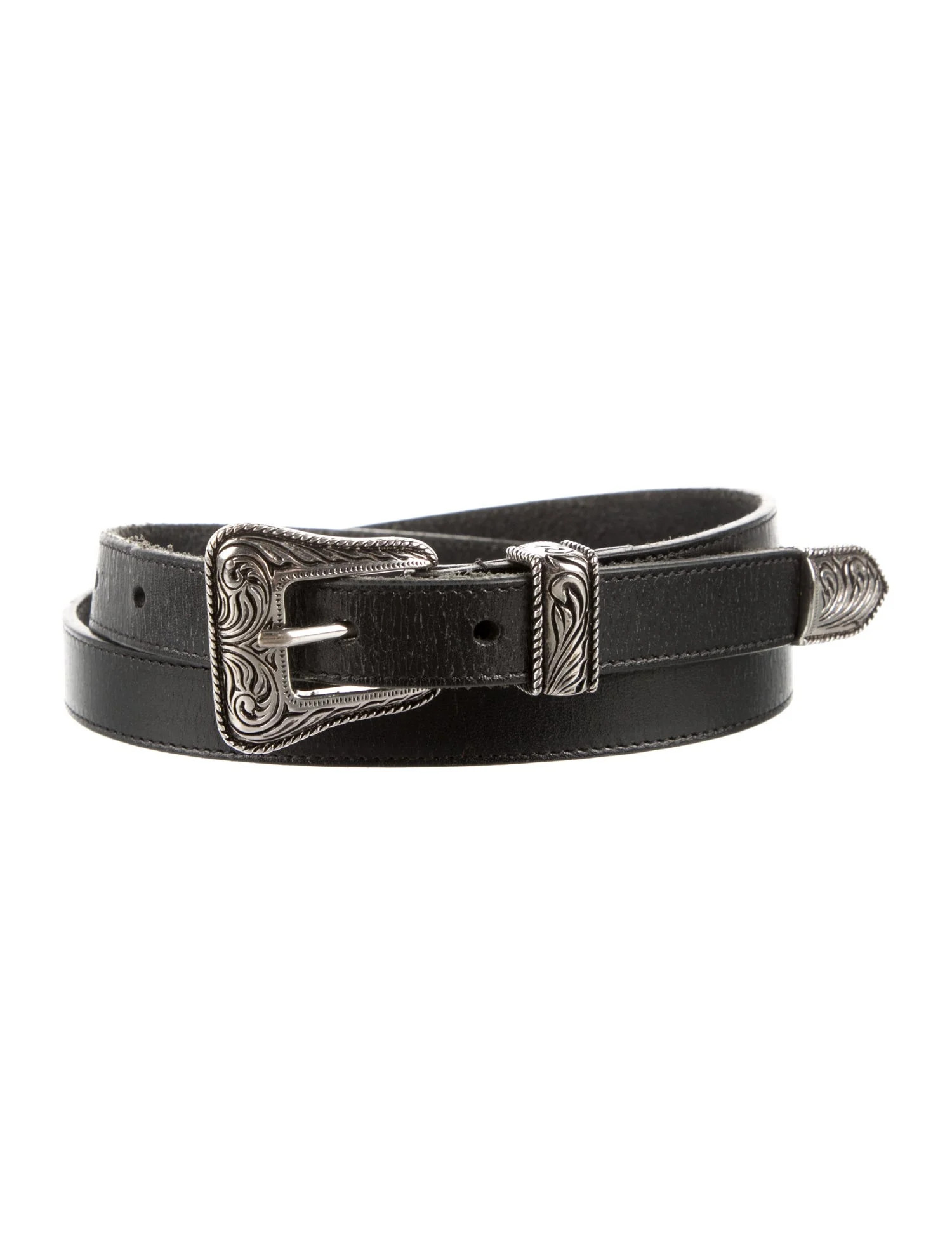 Saint Laurent Skinny Leather Belt - Black Belts, Accessories - SNT471689 | The RealReal | The RealReal