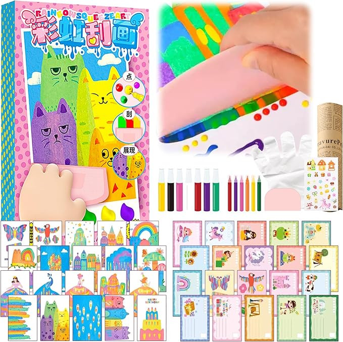 Upgrade Rainbow Magic Scratch Art Set Include 20 Premium Scratch Paper Sheets with 7-Color Tools ... | Amazon (US)