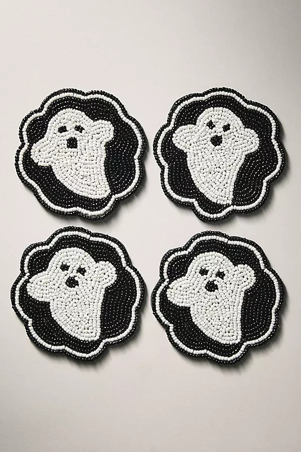 Halloween Beaded Coasters, Set of 4 | Anthropologie (US)