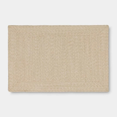 2'x3' Natural Woven Rectangular Braided Outdoor Accent Rug Heathered Cream - Threshold™ | Target