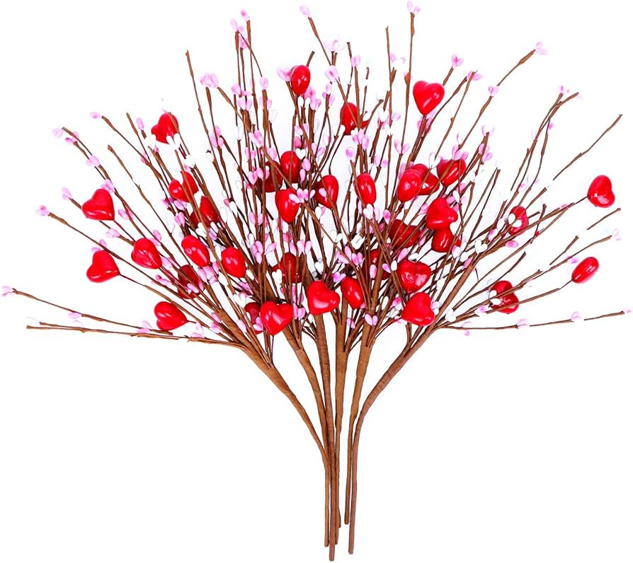 FloraSea Valentine’s Day Gifts, Valentines Day Decorations, 6 PCS Artificial Berry Flower Stems... | Amazon (US)