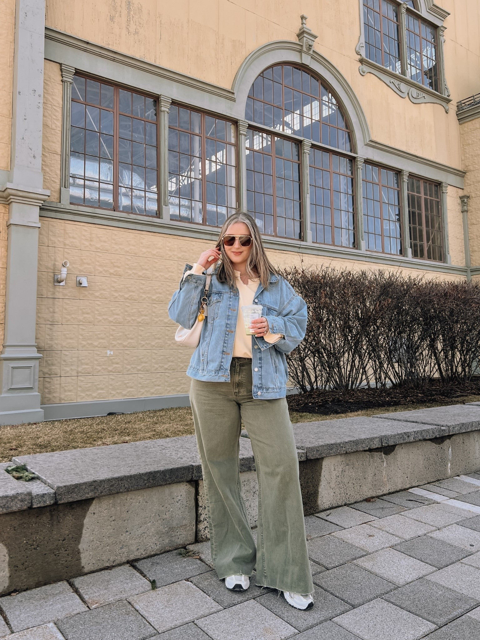 Casual spring outfit! Wearing 32 long in the jeans (I cut the hem off for a custom length). Sized up to XL in the denim jacket for an oversized fit. Butter yellow sweatshirt is old, linked similar also from aerie. My new balance sneakers are super comfy but run big, I’m a 9.5-10 and wear a 9.


#LTKjeans #LTKstyletip #LTKmidsize