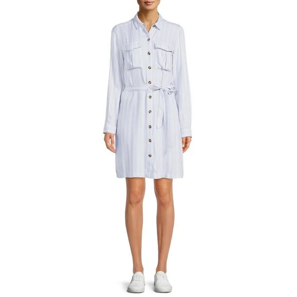 Time and Tru Women's Utility Shirt Dress | Walmart (US)