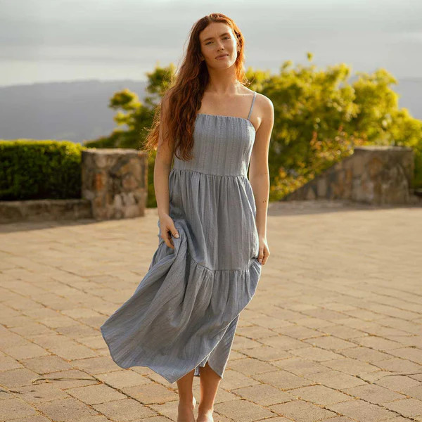 Cabo Midi Dress, Dusk Blue | Albion Fit