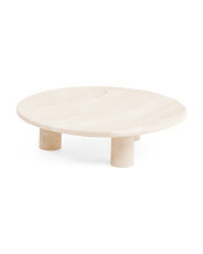 12x3 Solid Travertine Footed Tray | TJ Maxx