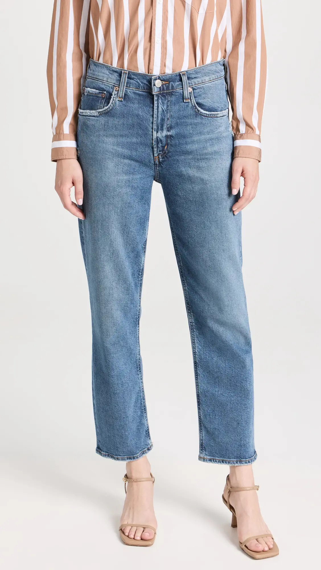 AGOLDE Kye Mid Rise Straight Crop Jeans | Shopbop | Shopbop