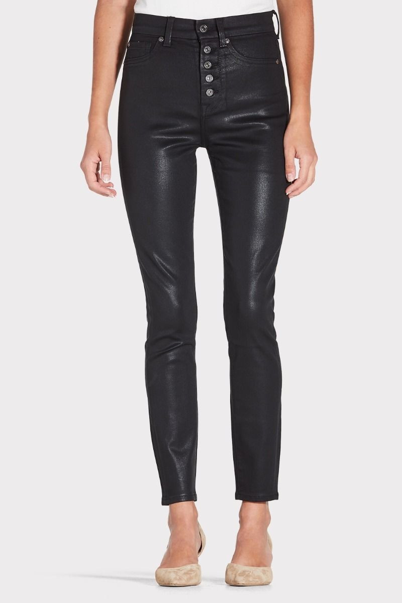 Coated HW Ankle Skinny w Exposed Buttons | Evereve