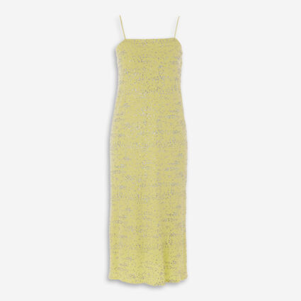 Yellow Glitter Midi Dress | TK Maxx