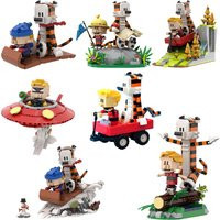 Gobricks MOC Calvined and Hobbes Bricks Model Classic Comic Book Figure Cartoon Tiger Building Blocks Assembly Toys Kids Gifts | AliExpress (US)