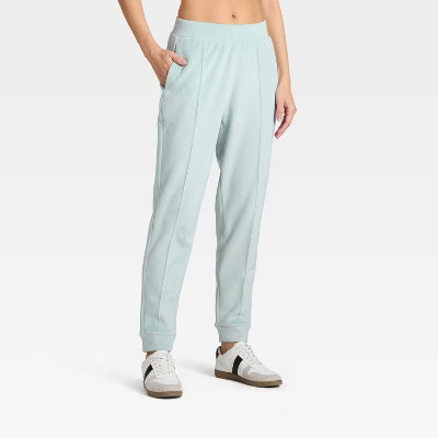 Women's Velour Ribbed Jogger Sweatpants - All In Motion™ Light Blue M | Target