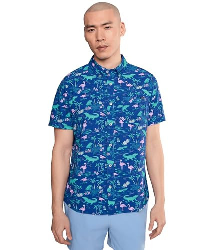 Chubbies Mens The Swamp & Circumstance (Performance Friday Shirt) Bright Blue X-Small | Amazon (US)